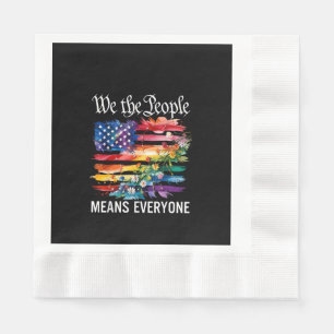 Serviette En Papier Nous Le Peuple Signifie Tout Le Monde Arc-en-ciel