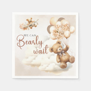Serviette En Papier Nous pouvons à peine attendre Cub Brown Baby Showe