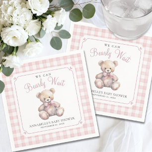 Serviette En Papier Nous pouvons à peine attendre la Baby Shower Rose 