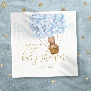 Serviette En Papier Nous pouvons à peine attendre Ourson Bleu Garçon B