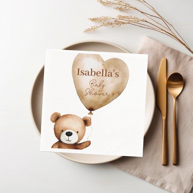 Serviette En Papier Nous pouvons attendre prématurément Teddy Bear Bab (We Can Bearly Wait Teddy Bear Baby Shower Paper Napkins)