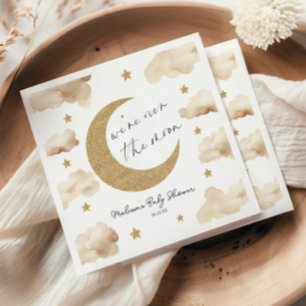 Serviette En Papier Nous sommes au-dessus de la Lune Baby Shower Bohèm
