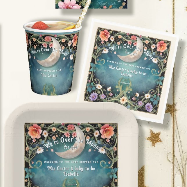 Serviette En Papier Nous sommes au-dessus de la lune Fille Florale Bab (Créateur téléchargé)