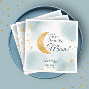 Serviette En Papier Nous sommes au-dessus de la lune Garçon Baby Showe