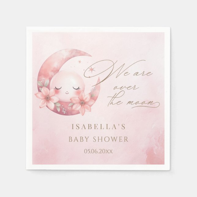 Serviette En Papier Nous Sommes Au-Dessus Du Baby shower De La Fille L (Devant)