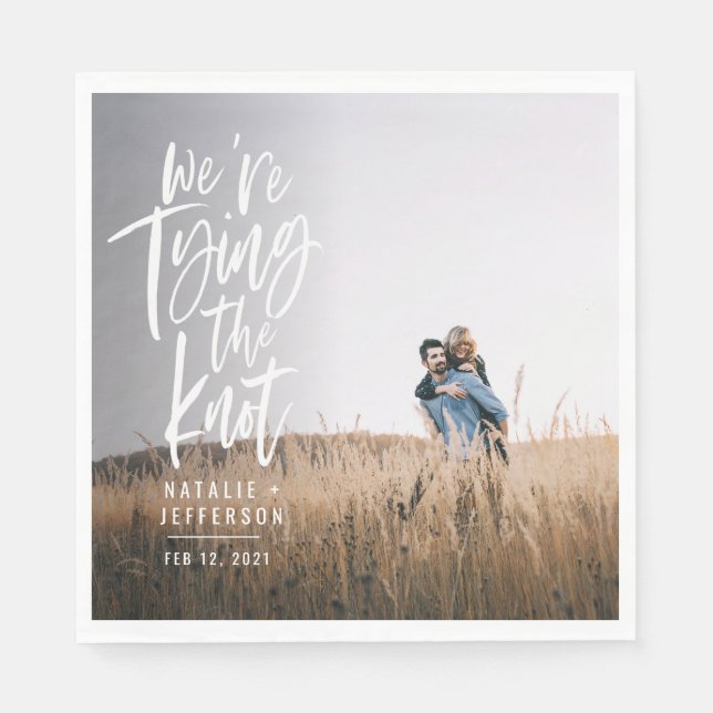 Serviette En Papier Nous sommes en train de lier la partie fiançale du (Devant)