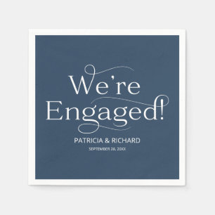 Serviette En Papier Nous sommes Engaged Engagement Party Blue