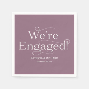 Serviette En Papier Nous sommes Engaged Engagement Party Purple
