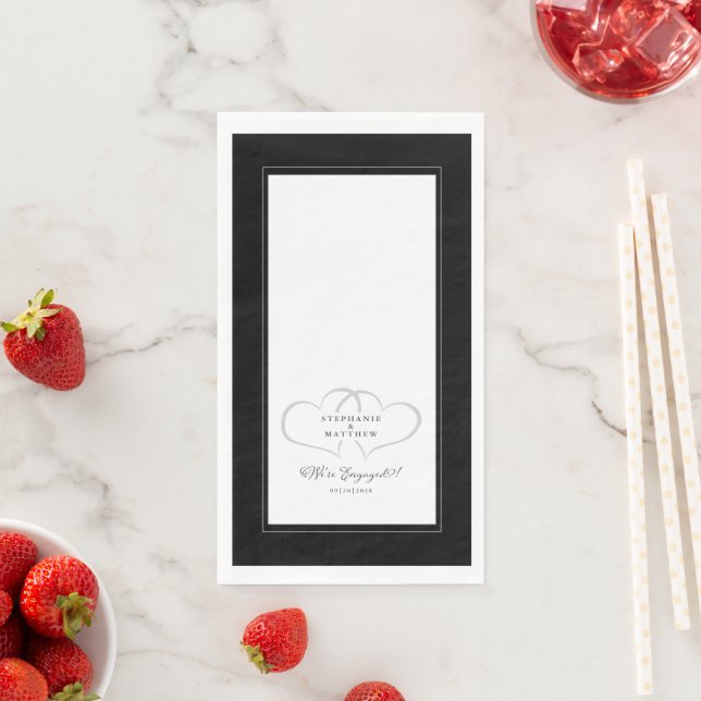 Serviette En Papier Nous sommes engagés Elegant Fiançailles Mariage No (En situation)