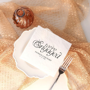 Serviette En Papier Nous sommes fiancés Fête de fiançailles minimalist