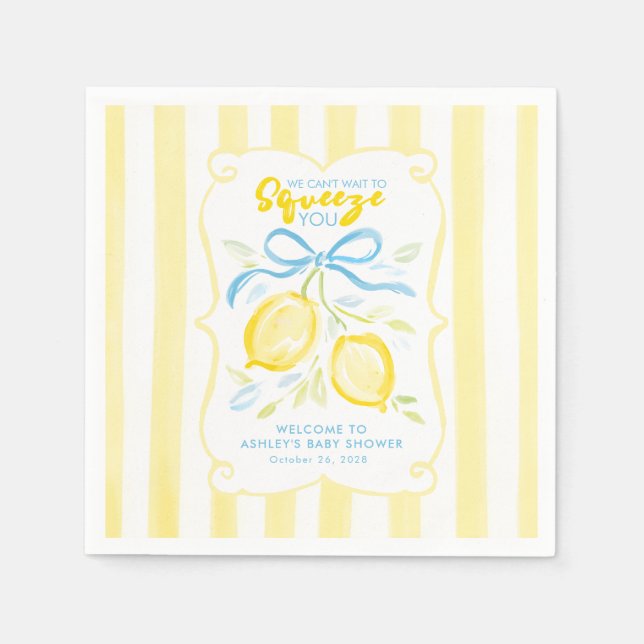 Serviette En Papier Nous sommes impatients de vous presser Citrons Bab (Devant)