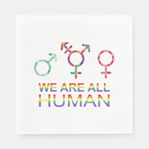 Serviette En Papier Nous Sommes Tous Des Symboles De Genre Lgbt Humain