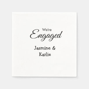 Serviette En Papier Nous sommes un couple fiancé nom romantique simple