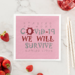 Serviette En Papier Nous survivrons à la COVID-19 – Force et résilienc