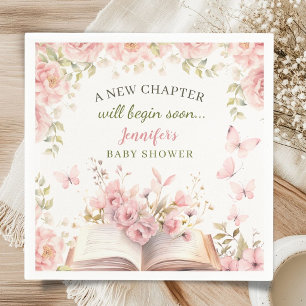 Serviette En Papier Nouveau Chapitre Baby Shower Fille Papillons Roses