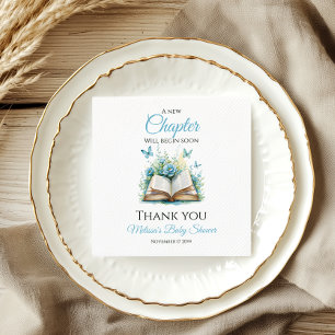 Serviette En Papier Nouveau chapitre Baby Shower Livre d'histoires Blu
