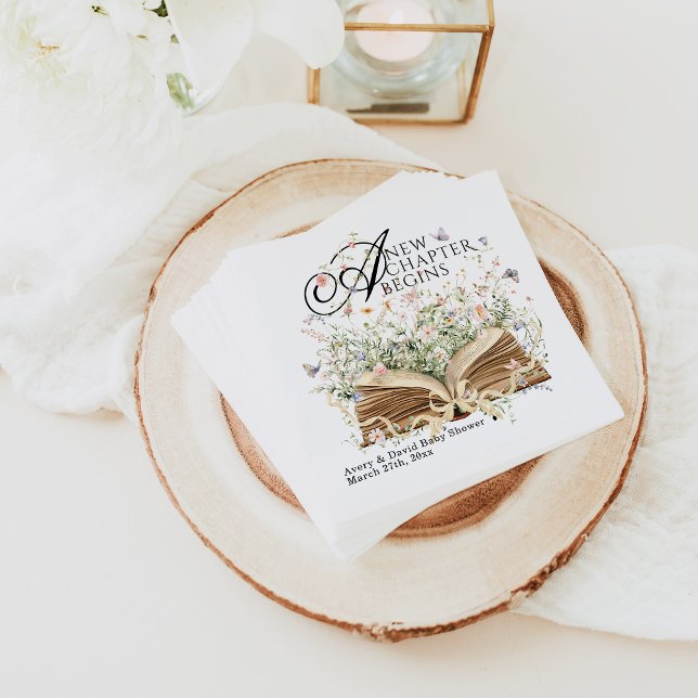 Serviette En Papier Nouveau chapitre Commencer le Baby shower Fleur sa (Créateur téléchargé)