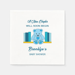 Serviette En Papier Nouveau chapitre Storbook Baby shower Blue Teddy B