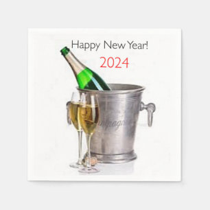 Serviette En Papier Nouvel An 2024 Cocktail serviettes