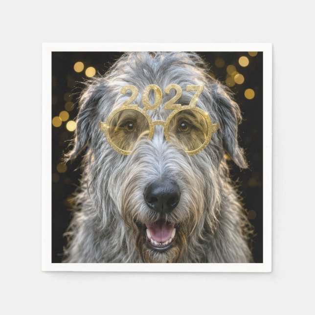 Serviette En Papier Nouvel An 2027 Irish Wolfhound (Devant)