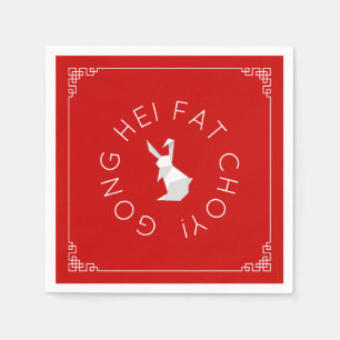 Serviette En Papier Nouvel An chinois Origami Lapin serviettes