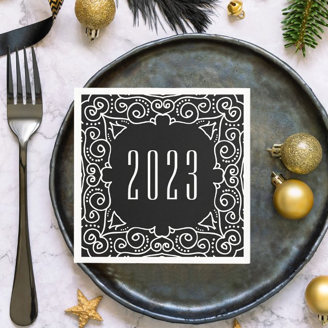 Serviette En Papier Nouvel an déco | Soirée du Nouvel An (Créateur téléchargé)
