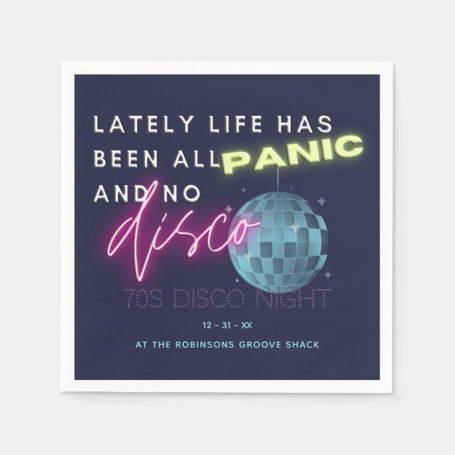 Serviette En Papier Nouvel An les années 70 (Devant)