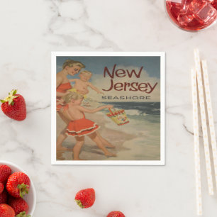 Serviette En Papier nouvelle jersey shore vintage vacances carte posta
