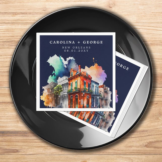 Serviette En Papier Nouvelle-Orléans Nola Louisiana - Mariage d'aquare (Créateur téléchargé)