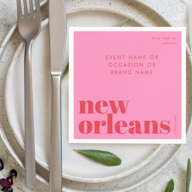 Serviette En Papier Nouvelle-Orléans typographie de fête en Louisiane (Créateur téléchargé)