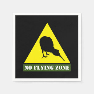 Serviette En Papier Nouvelle-Zélande, Kiwi Bird & No Flying Zone /Aot
