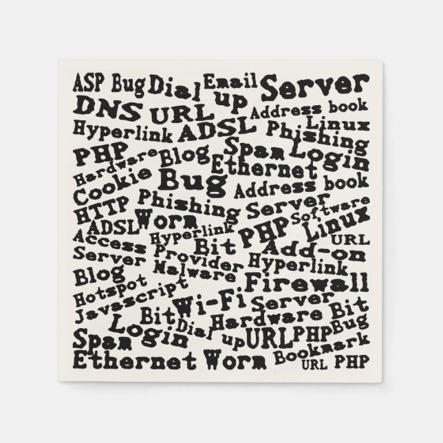 Serviette En Papier nuage de mots Internet (Devant)