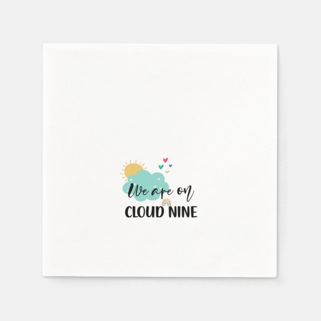 Serviette En Papier Nuage de rêve Baby Shower  (Devant)