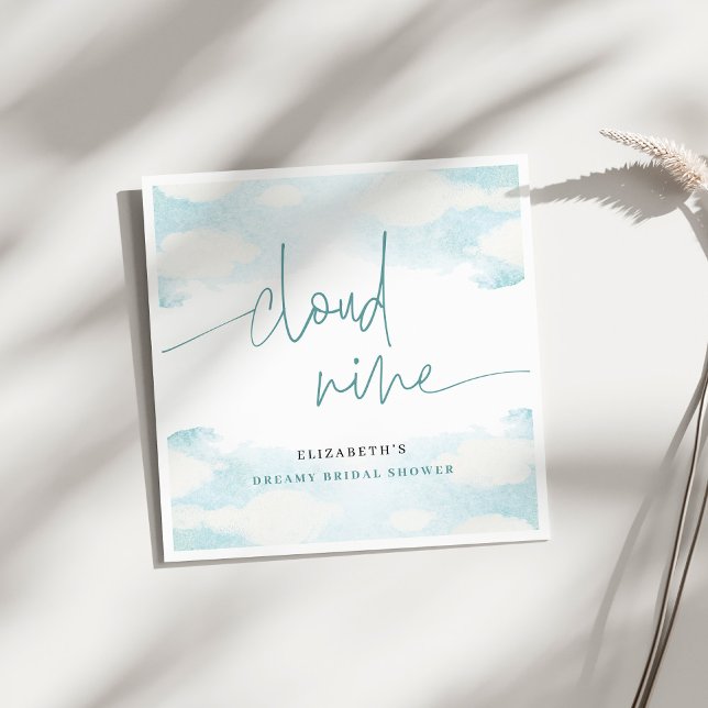 Serviette En Papier Nuage Neuf Fête de Mariage Bleu et Blanc rêveuse (Créateur téléchargé)