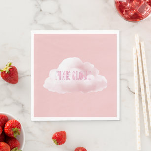 Serviette En Papier Nuage Rose