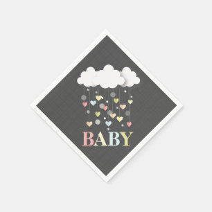 Serviette En Papier Nuages + Baby shower Coeur serviettes