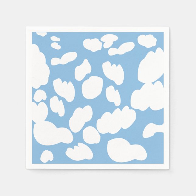 Serviette En Papier Nuages Ciel Bleu Nuages Fête (Devant)