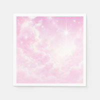 Nuages de barbe à papa rose Ciel étoilé Fête d'ann