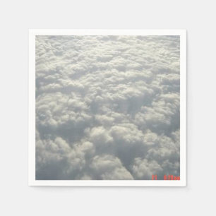 SERVIETTE EN PAPIER NUAGES DE FLUFFE BLANC