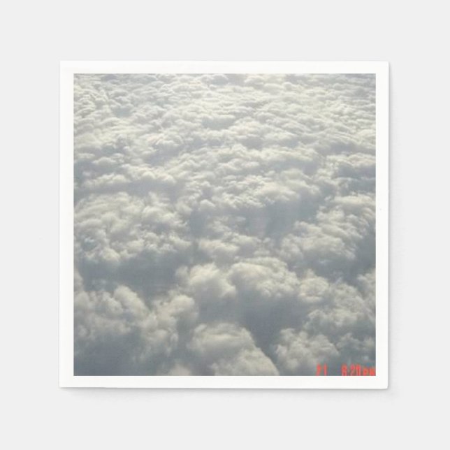 SERVIETTE EN PAPIER NUAGES DE FLUFFE BLANC (Devant)