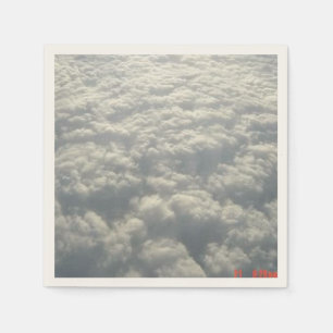 SERVIETTE EN PAPIER NUAGES DE FLUFFE BLANC