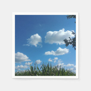 Serviette En Papier Nuages Et Ciel Bleu