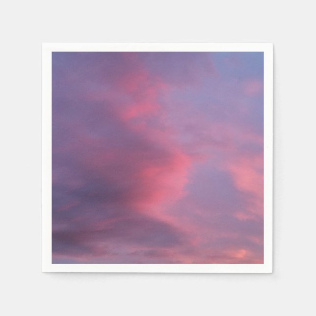 Serviette En Papier Nuages roses bleus (Devant)