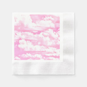 Serviette En Papier Nuages roses festifs