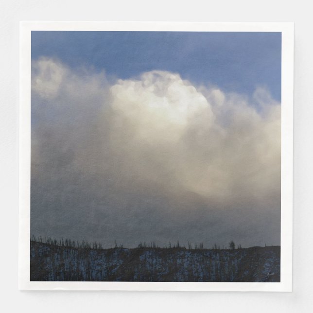 Serviette En Papier Nuages sur la crête (Devant)