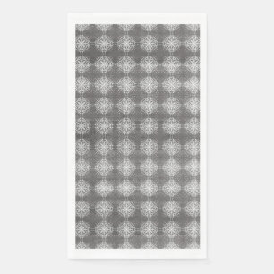 Serviette En Papier Nuances de gris et de dentelle blanche