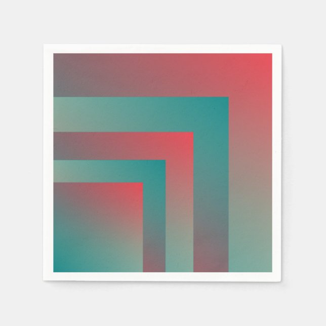 Serviette En Papier nuances turquoises coralliennes (Devant)