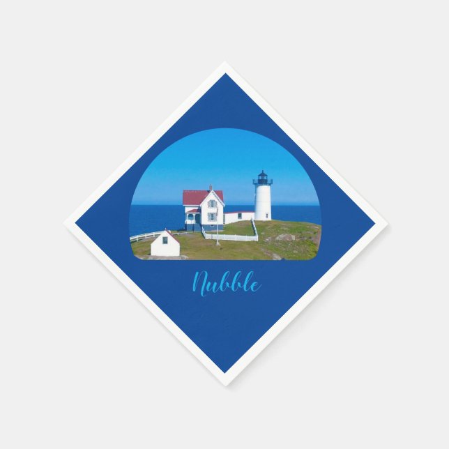 Serviette En Papier Nubble Light Blue Ocean Maine Lighthouse (Coin)