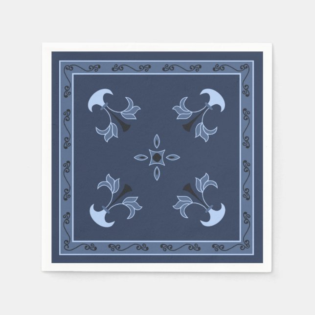 Serviette En Papier Nuit bleue (Devant)