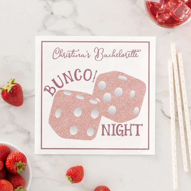 Serviette En Papier Nuit de Bunco Glamour Rose pour l'Enterrement de V (En situation)